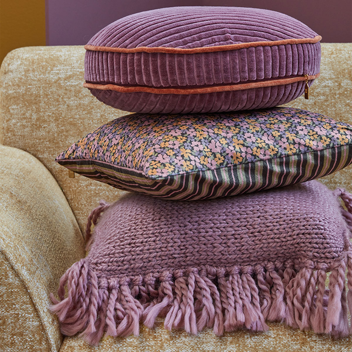 KAAT Amsterdam Liya Multi Floral Square Filled Cushion 43cm x 43cm 6