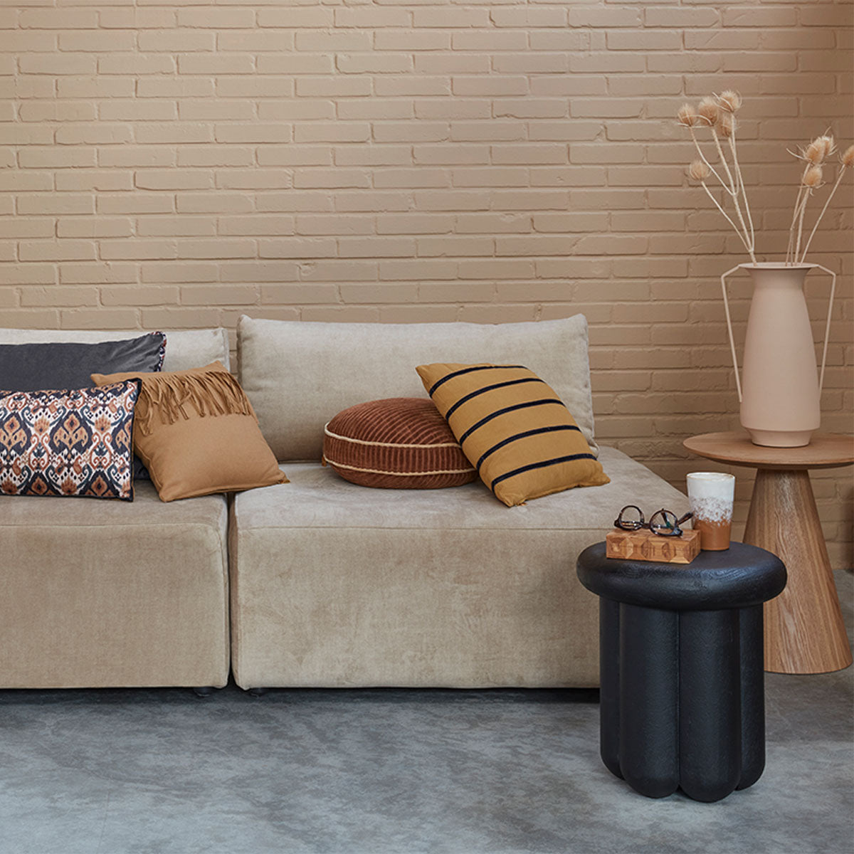 KAAT Amsterdam Myron Brown Stripe Square Filled Cushion 40cm x 40cm 5