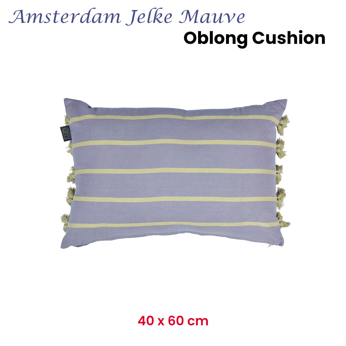 KAAT Amsterdam Jelke Mauve Stripes Oblong Filled Cushion 40cm x 60cm