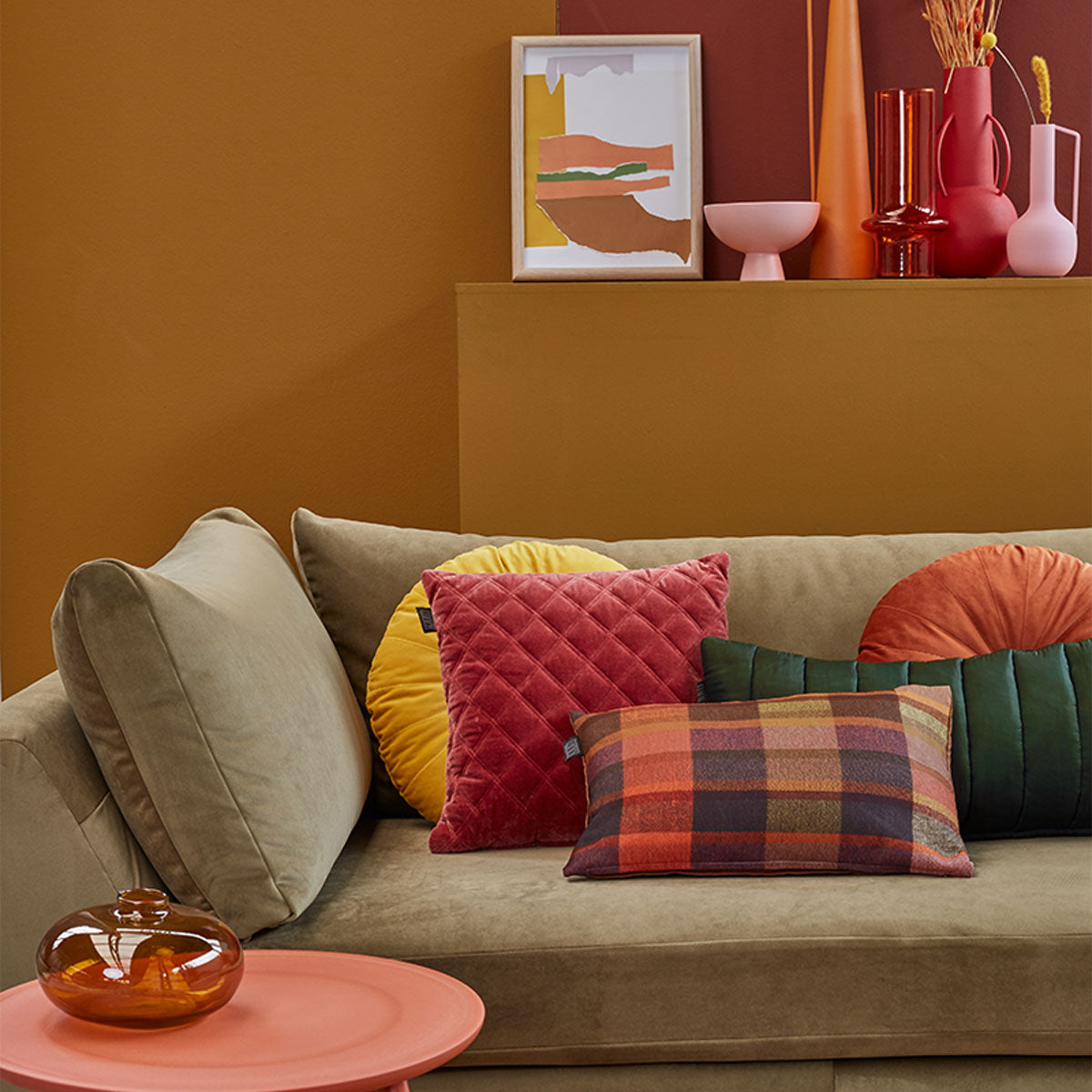 KAAT Amsterdam Shari Green Oblong Filled Cushion 30cm x 70cm 4