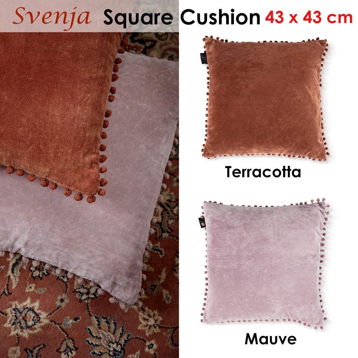 Bedding House Svenja Terracotta Filled Square Cushion 4