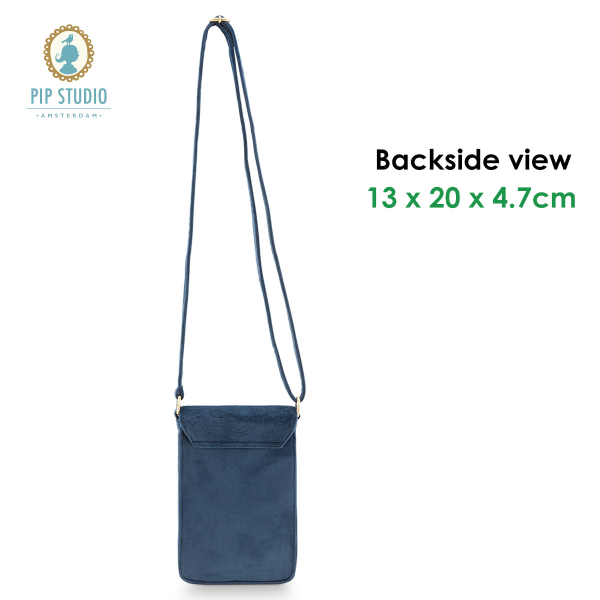 PIP Studio Velvet Quilted Dark Blue Phone Bag 3