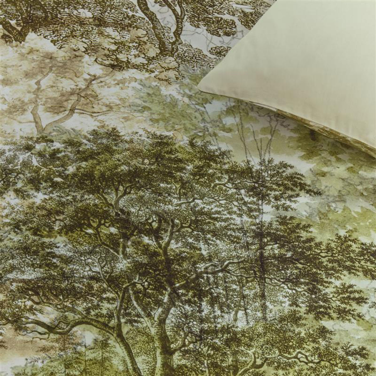 Bedding House Arcadia Green Cotton Sateen Quilt Cover Set King 3