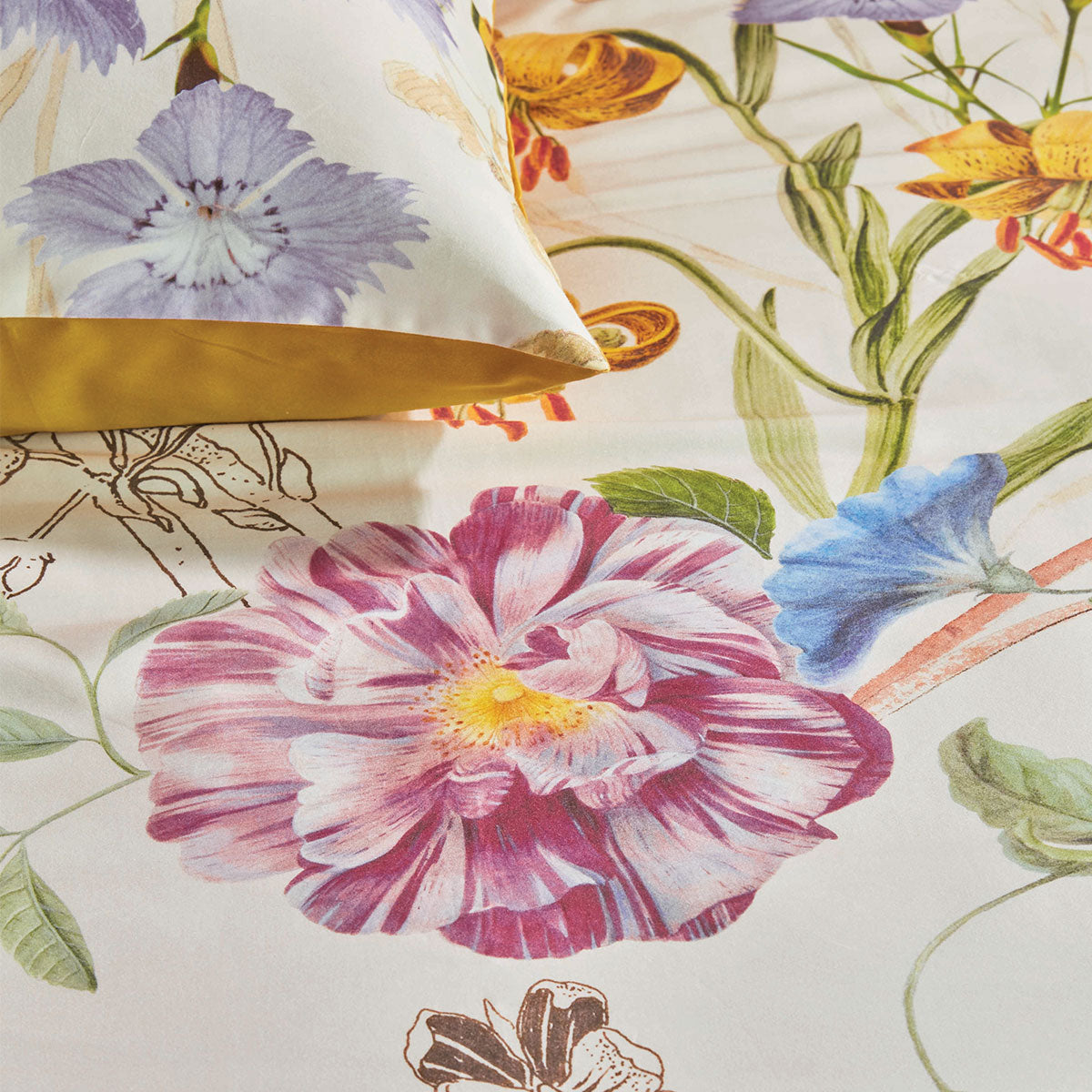 Bedding House Beau Multi Cotton Sateen Quilt Cover Set King 3