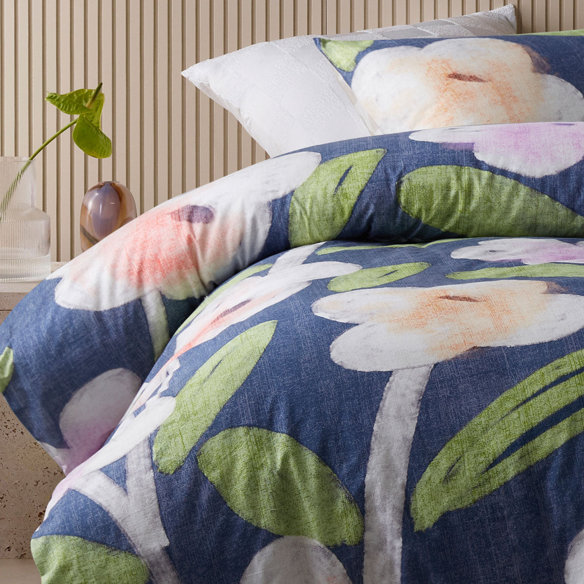 Accessorize Bella Blue Cotton Floral Quilt Cover Set Queen 3