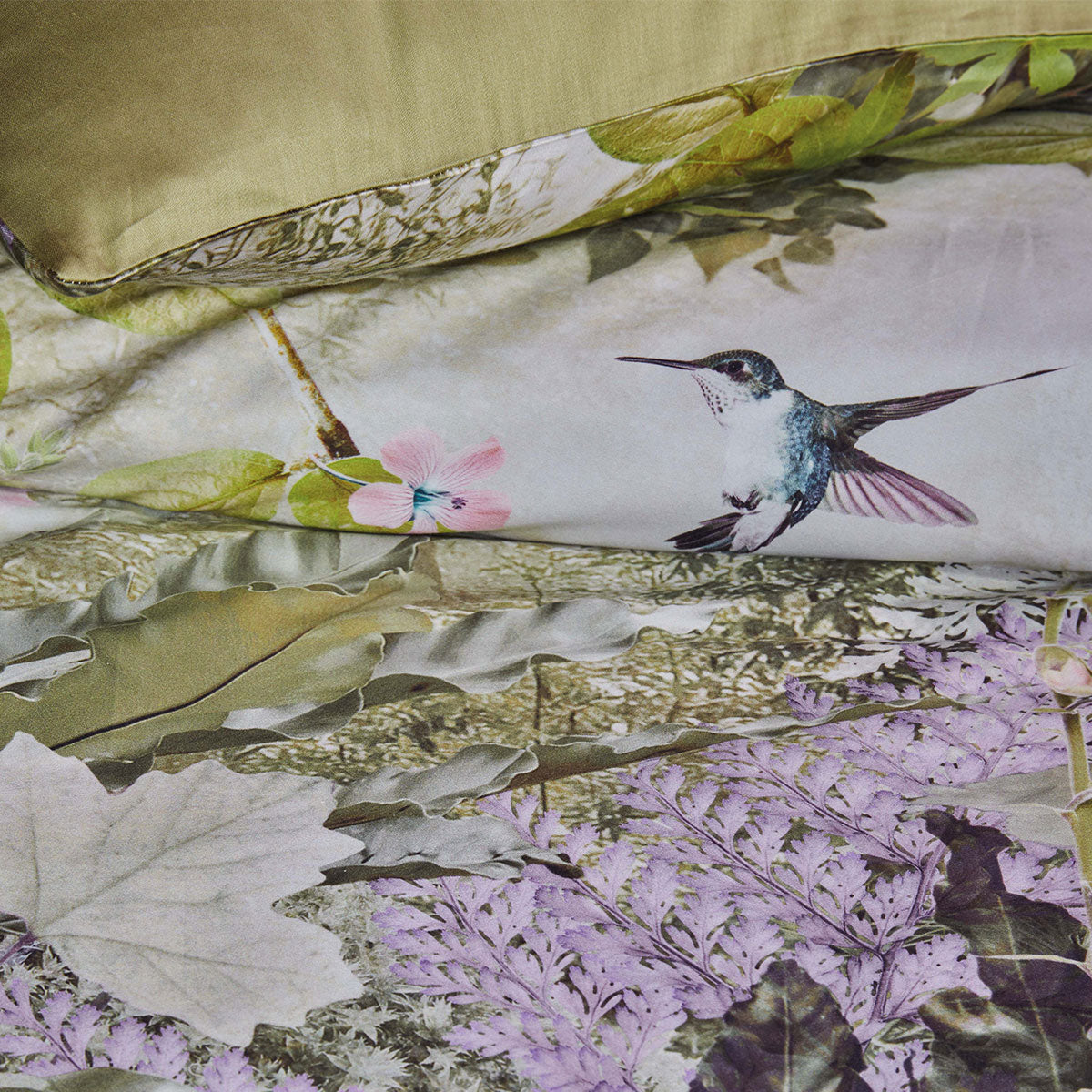 Bedding House Charming Green Cotton Sateen Quilt Cover Set Queen 3