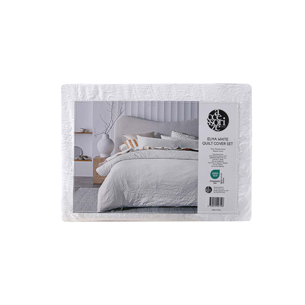 Accessorize Elma White Jacquard Quilt Cover Set King 4