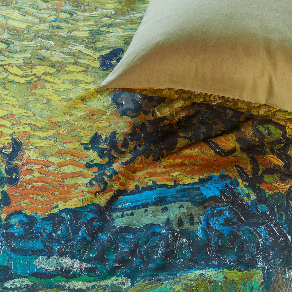 Van Gogh Evening Twilight Ochre Cotton Sateen Quilt Cover Set King 3