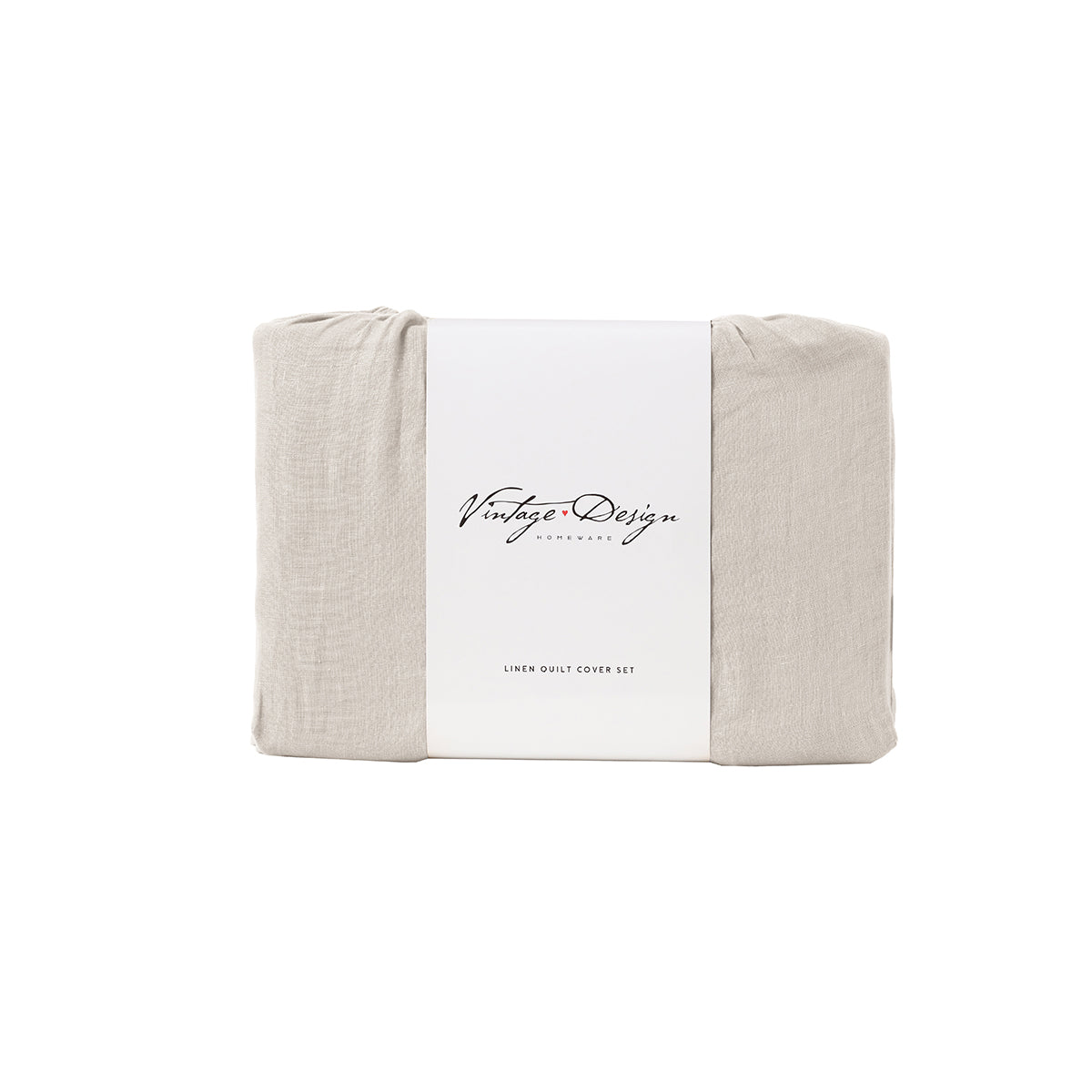 Vintage Design Homewares Natural French Linen Quilt Cover Set Single 4