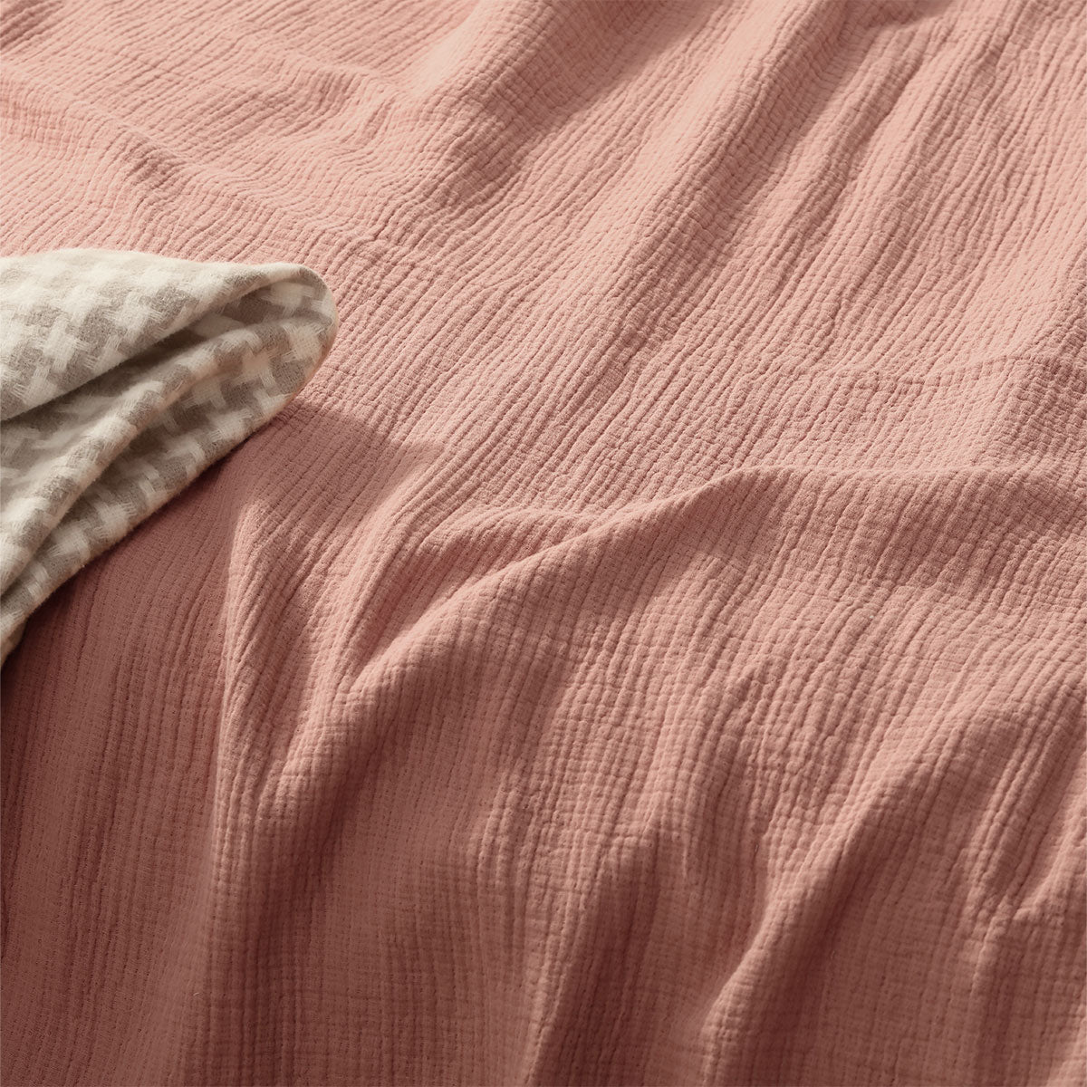 Vintage Design Homewares Hugo Clay Cotton Gauze Quilt Cover Set Super King 3