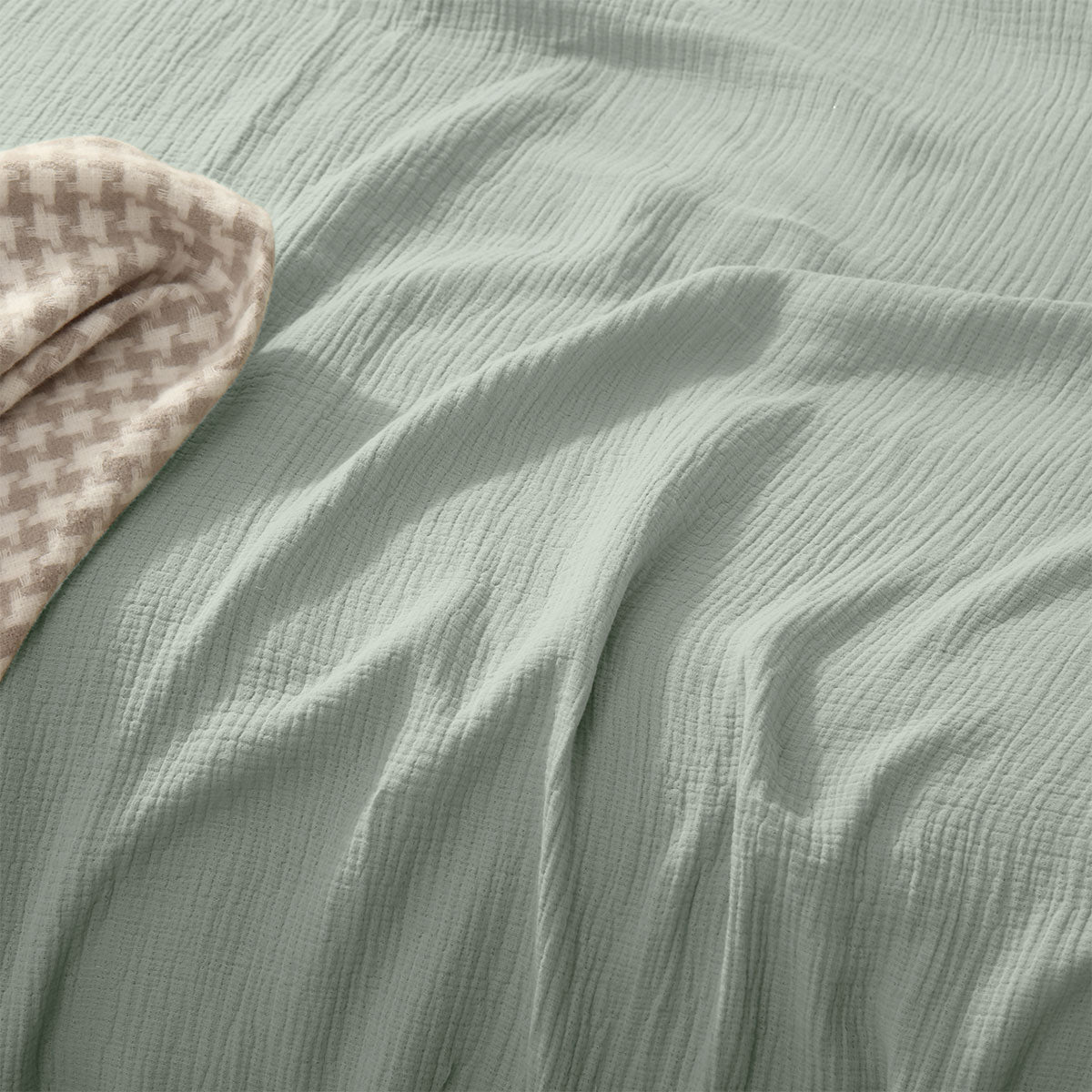 Vintage Design Homewares Hugo Sage Cotton Gauze Quilt Cover Set Queen 3