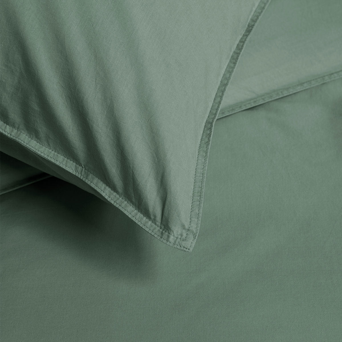 Bedding House Organic Cotton Basic Green Quilt Cover Set King 3