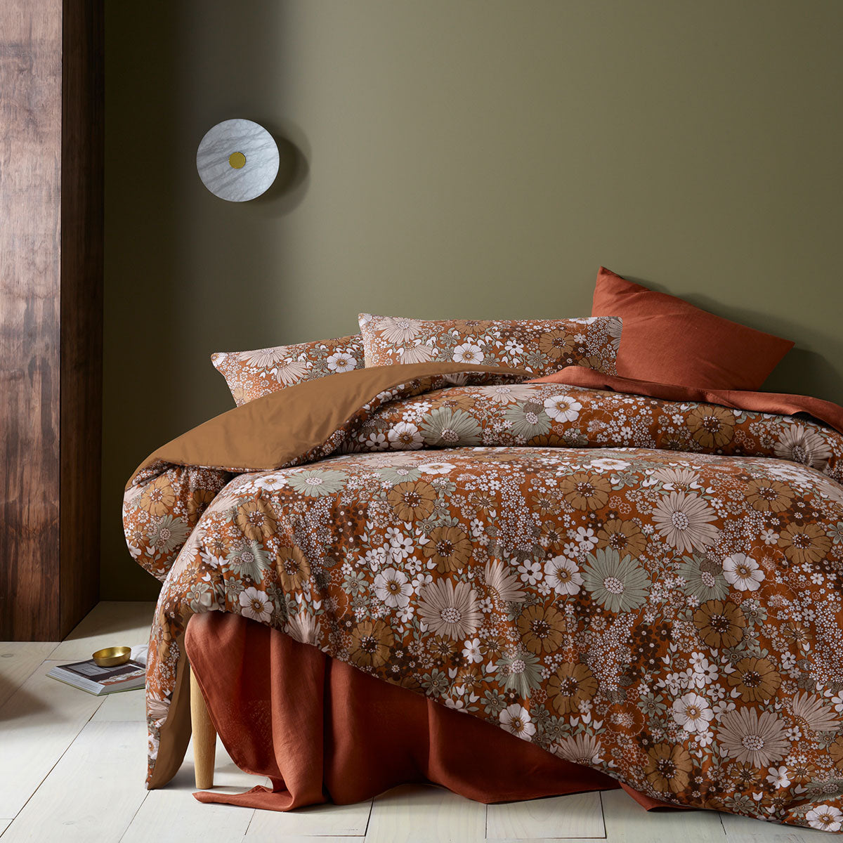 Accessorize Rainbow Garden Autumn Washed Cotton Quilt Cover Set Single 1