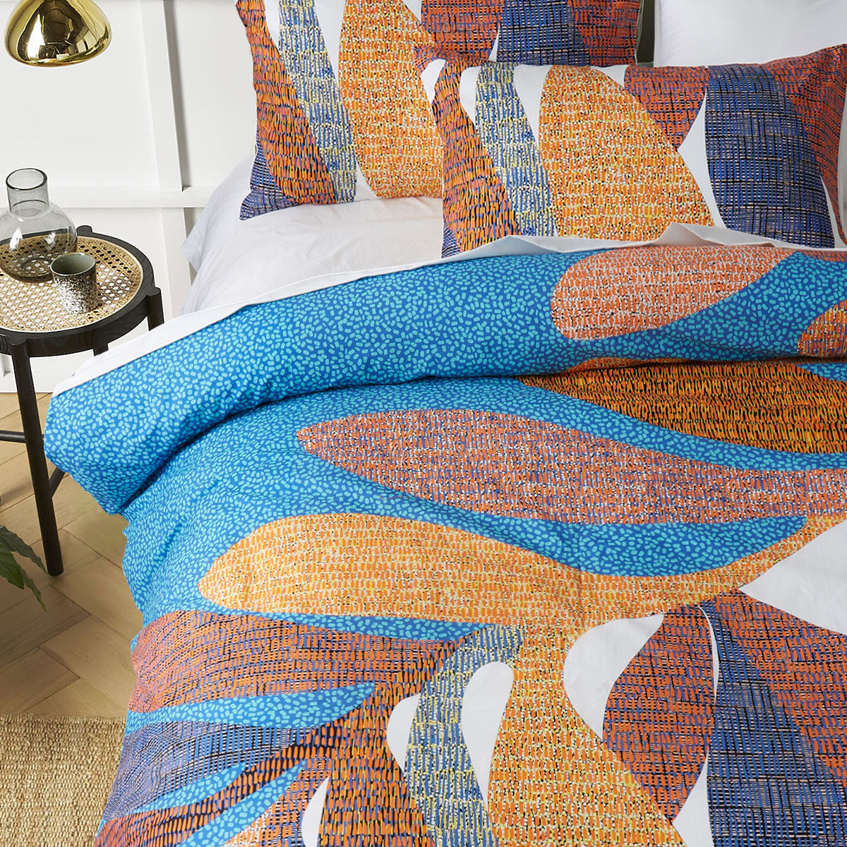 Accessorize Sorrel White Cotton Foliage Quilt Cover Set Single 3