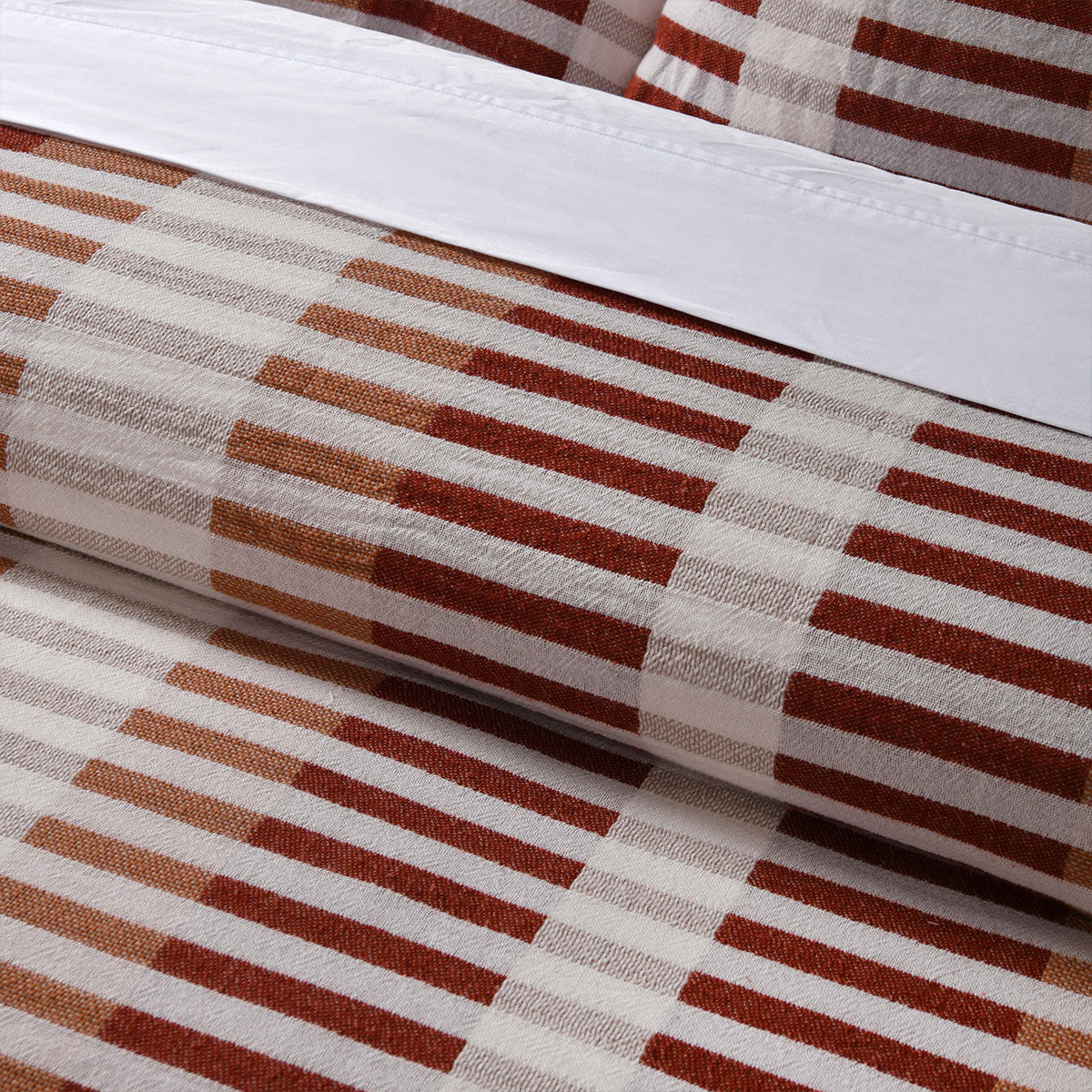 Vintage Design Homewares Tempo Red Cotton Jacquard Quilt Cover Set Queen 3