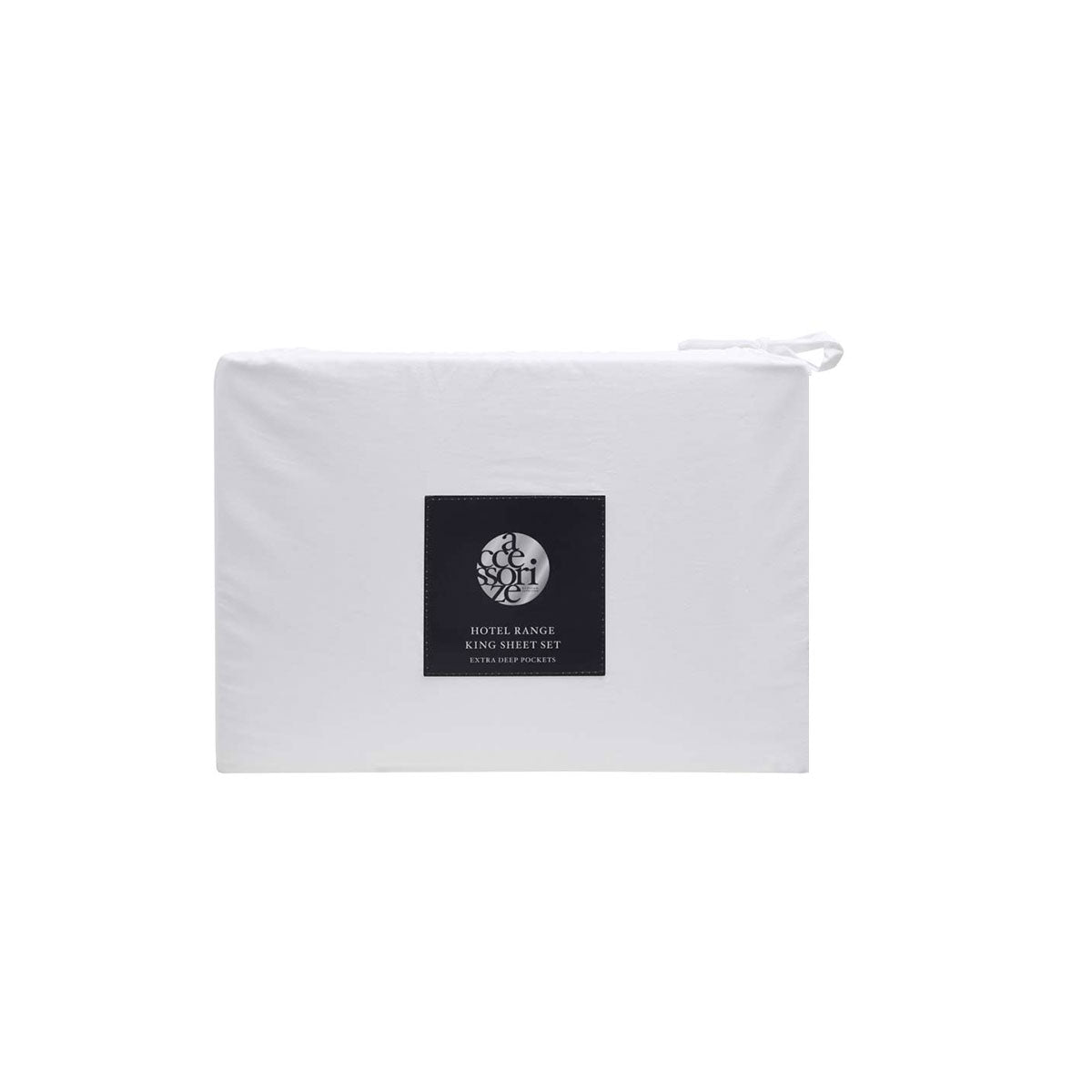 Accessorize White/Black Piped Hotel Deluxe Cotton Sheet Set King 4