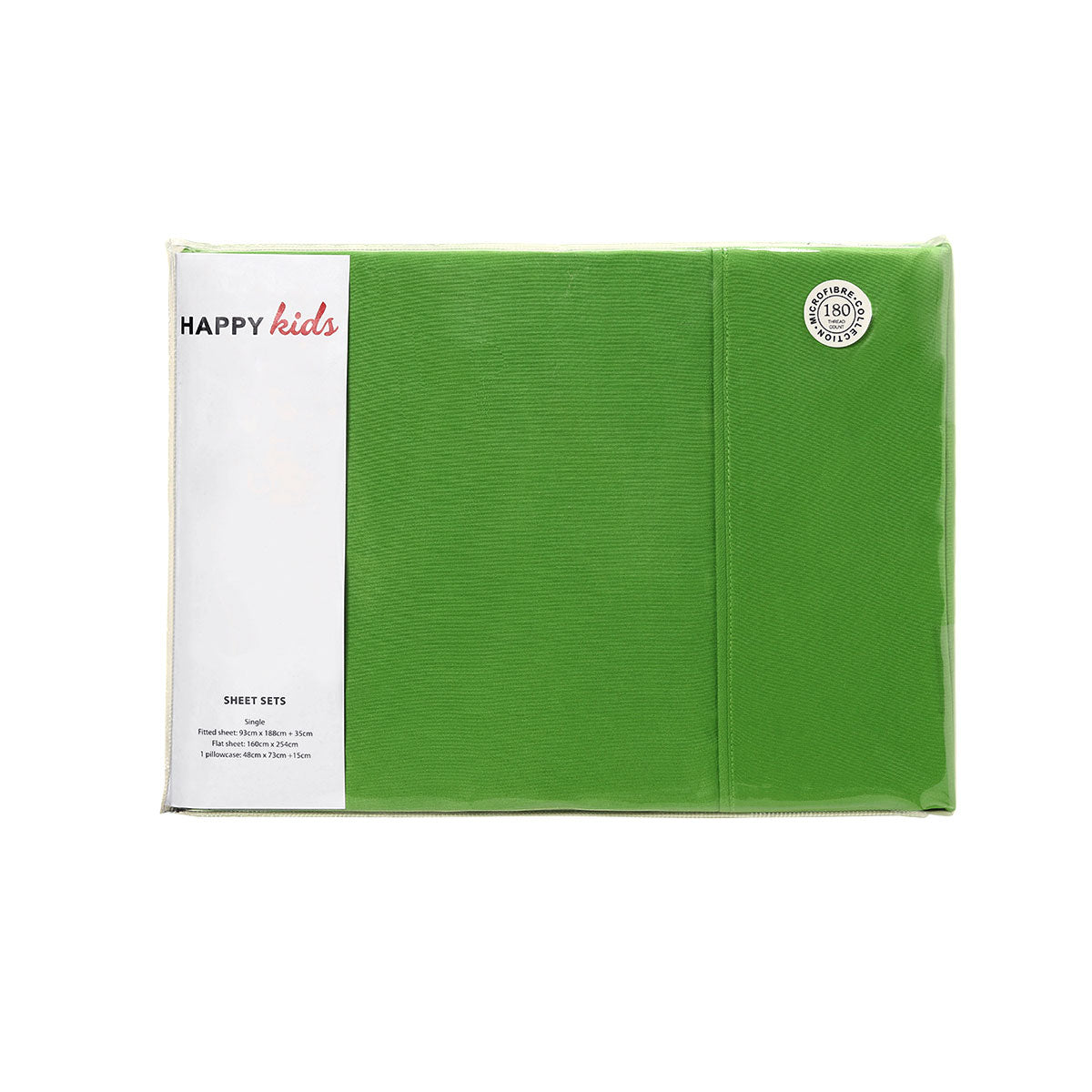 Happy Kids Green Plain Dyed Microfibre Sheet Set King Single 3