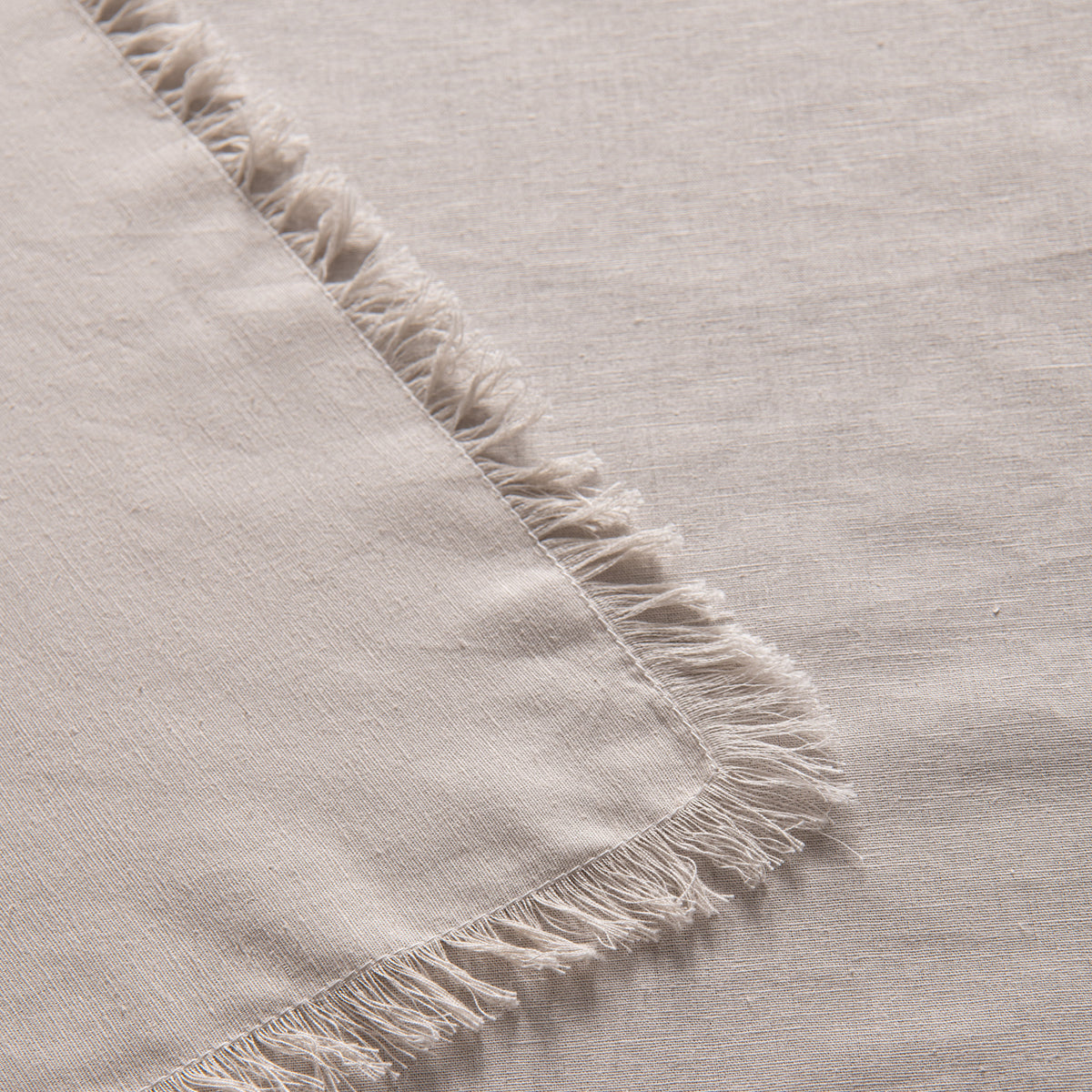 Vintage Design Homewares Gypsy Natural Fringed Washed Linen Cotton Tablecloth 150cm x 275cm 3