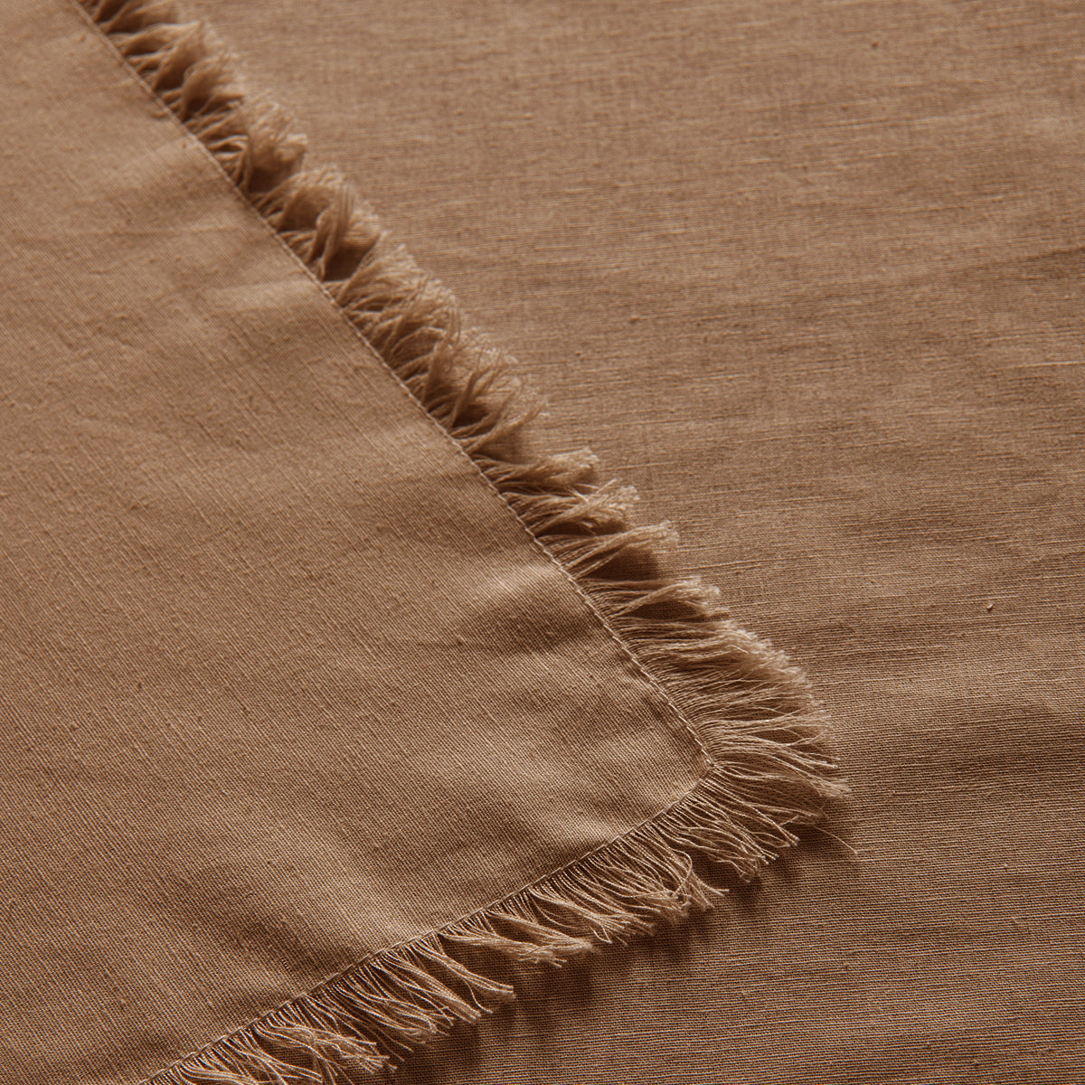 Vintage Design Homewares Gypsy Terracotta Fringed Washed Linen Cotton Tablecloth 150cm x 275cm 3