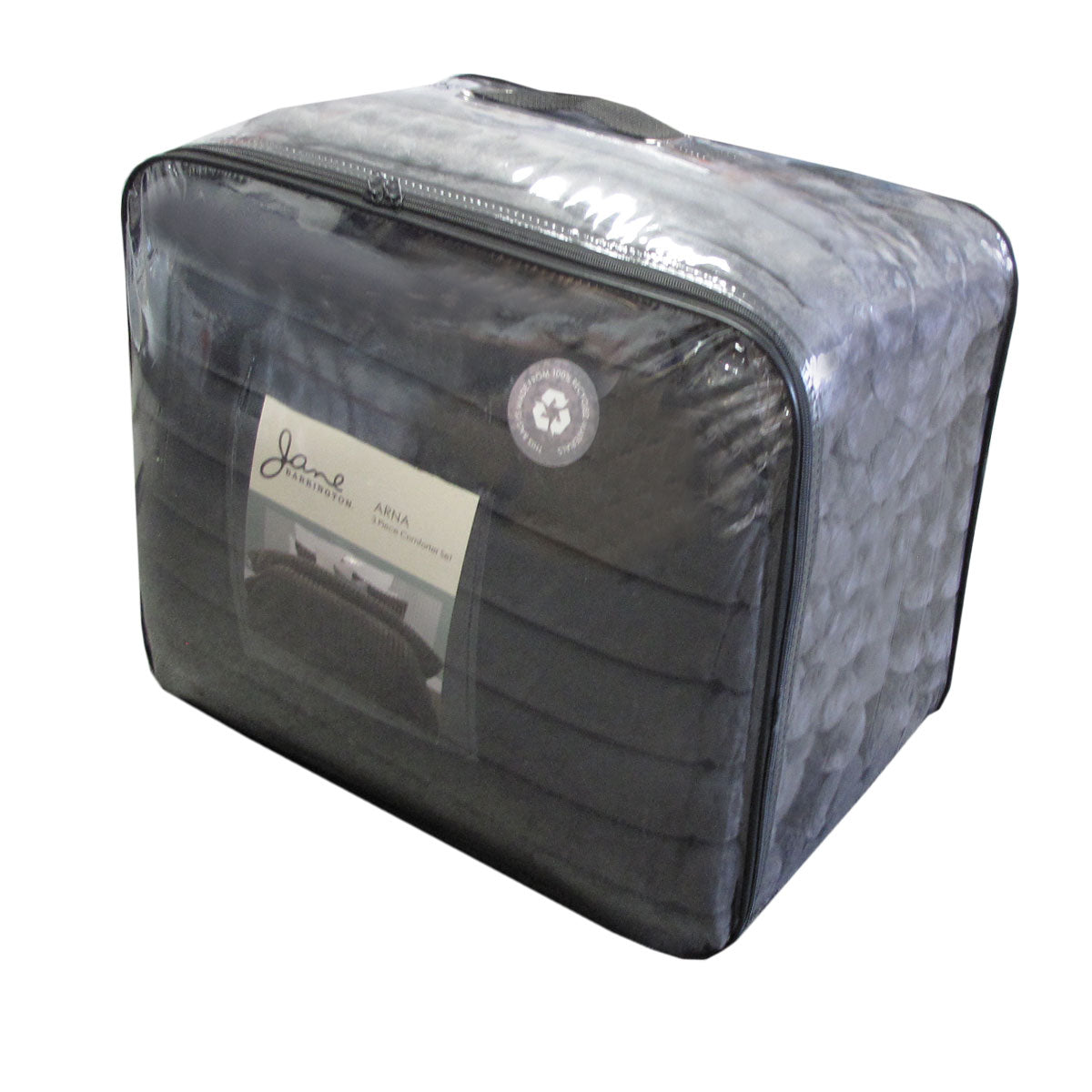 Jane Barrington Arna Charcoal 3 Pcs Channel Faux Bunny Fur Comforter Set King 4