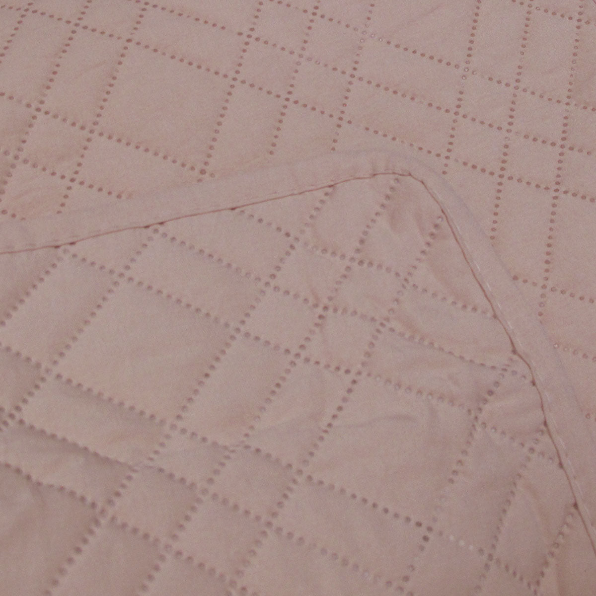 Jane Barrington Morris Blush Ultrasonic Embossed Lightly Quilted Reversible Coverlet Set Queen 3