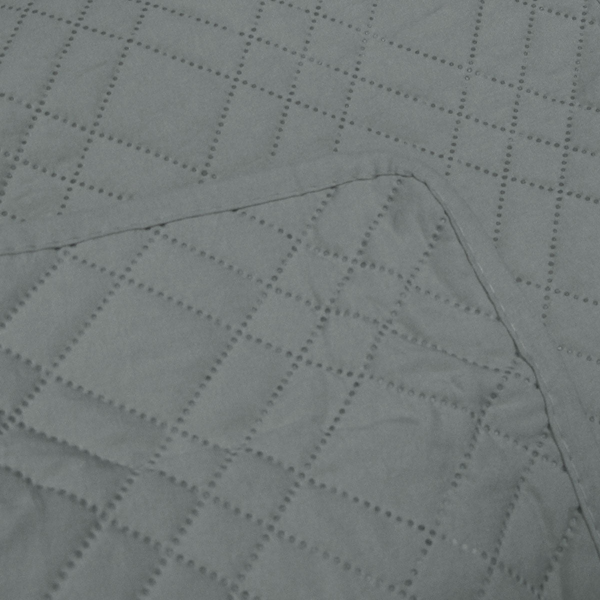 Jane Barrington Morris Dark Grey Ultrasonic Embossed Lightly Quilted Reversible Coverlet Set King 3