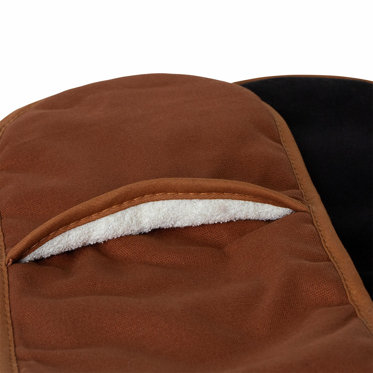 J Elliot Home Selby Cotton Double Oven Mitt Glove 17 x 82 cm Ginger & Black 3