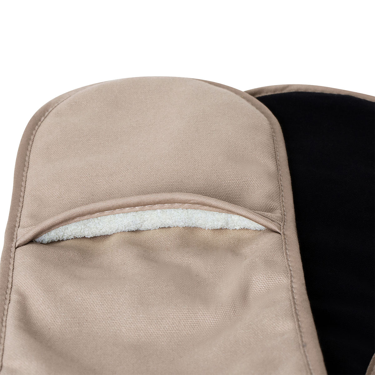 J Elliot Home Selby Cotton Double Oven Mitt Glove 17 x 82 cm Sandstone & Black 3