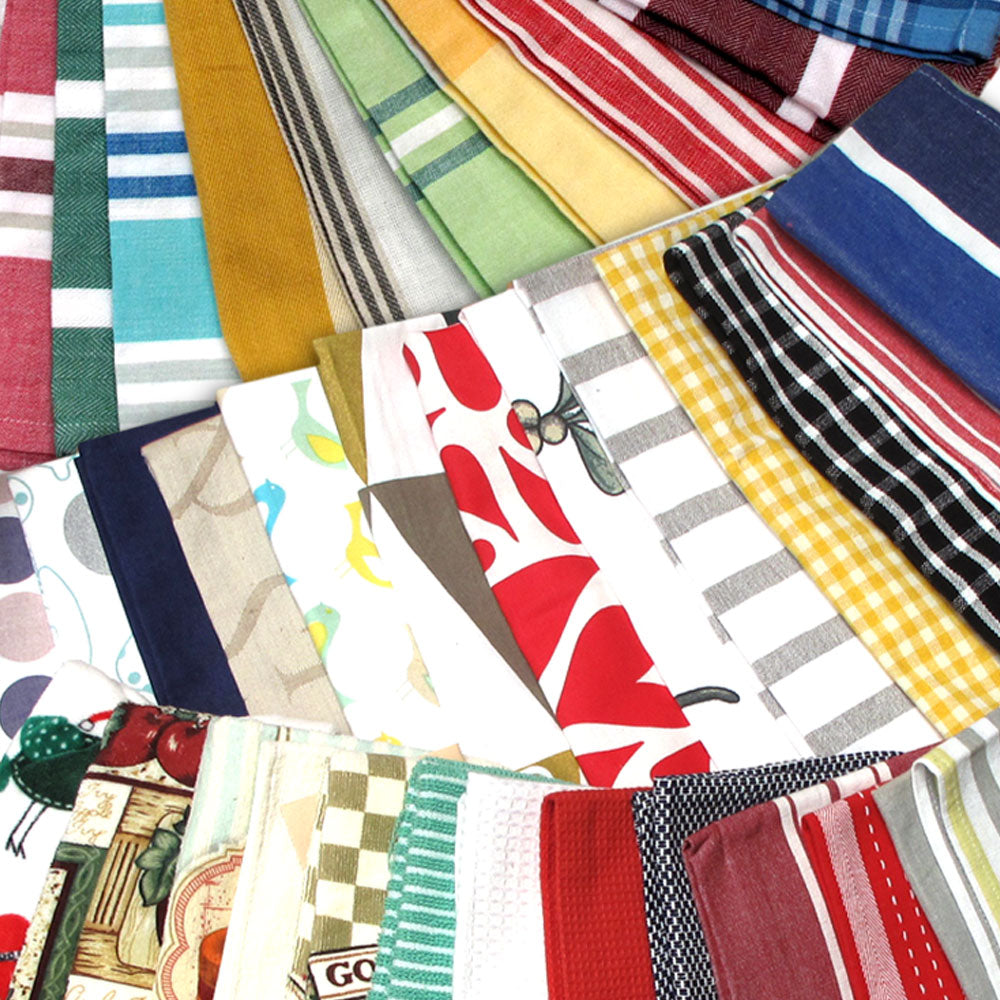 Random Pick Set of 6 100% Cotton Pattern Tea Towels - 50 x 70 cm 3