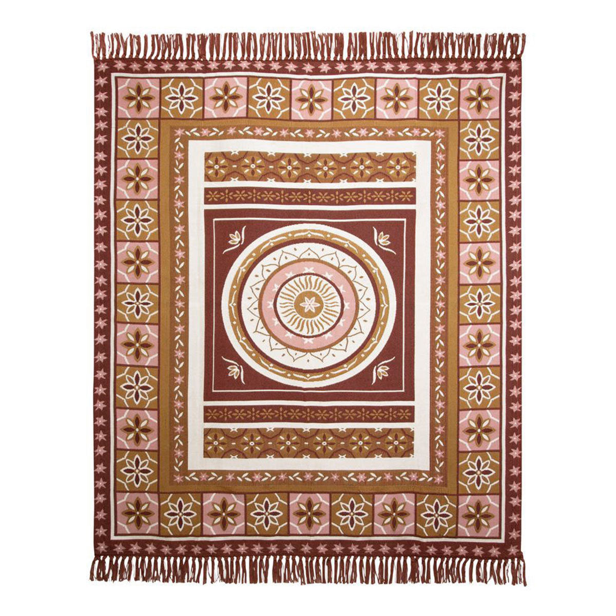 J Elliot Home Kasbah Luxury Fringe Throw 130 x 160cm Pink 4