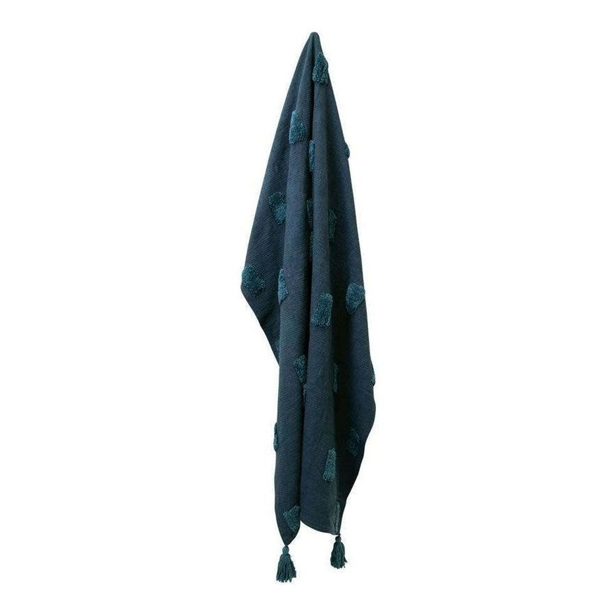 J Elliot Home Quinn 100% Cotton Textured Throw 130 x 160 cm Indigo & Majolica 3