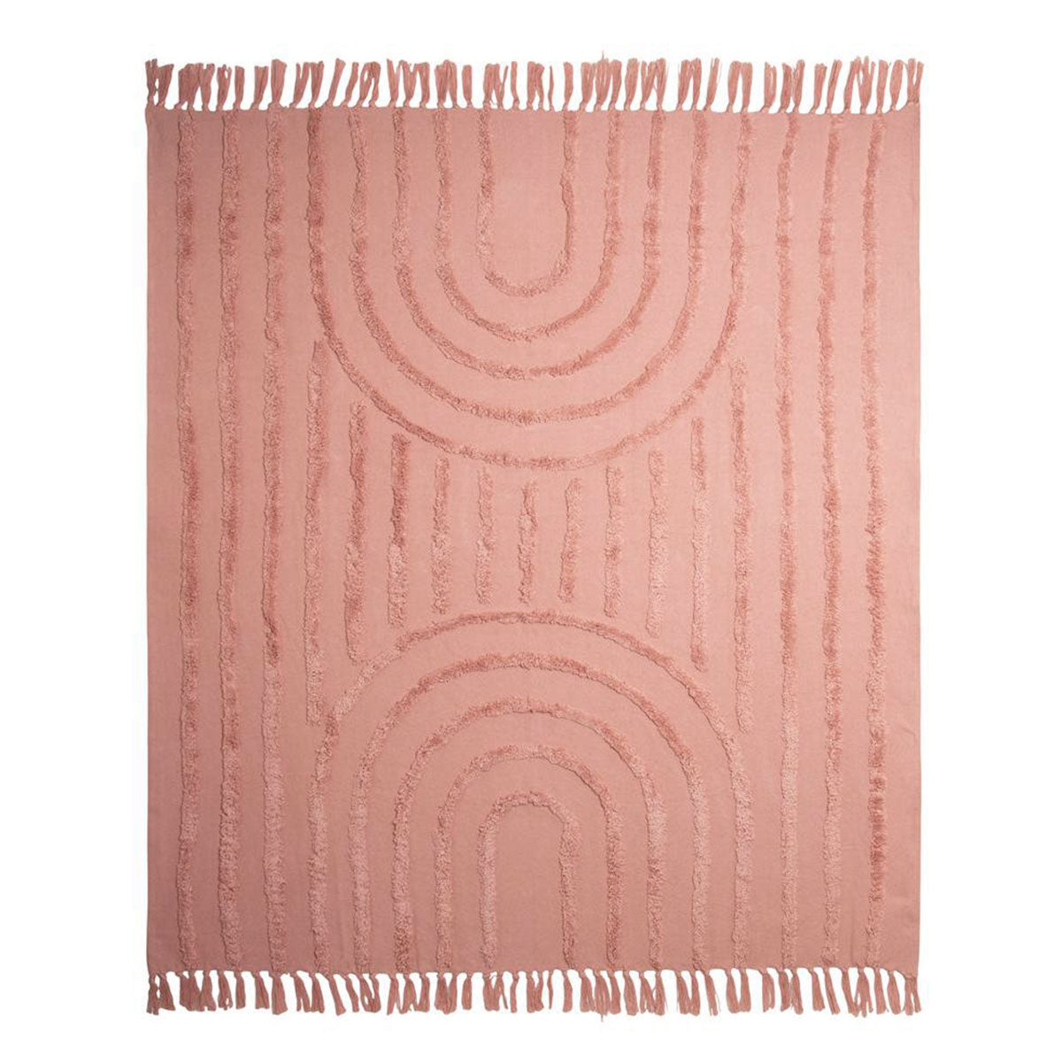 J Elliot Home Zen Luxury Fringe Throw 130 x 160cm Clay Pink 3