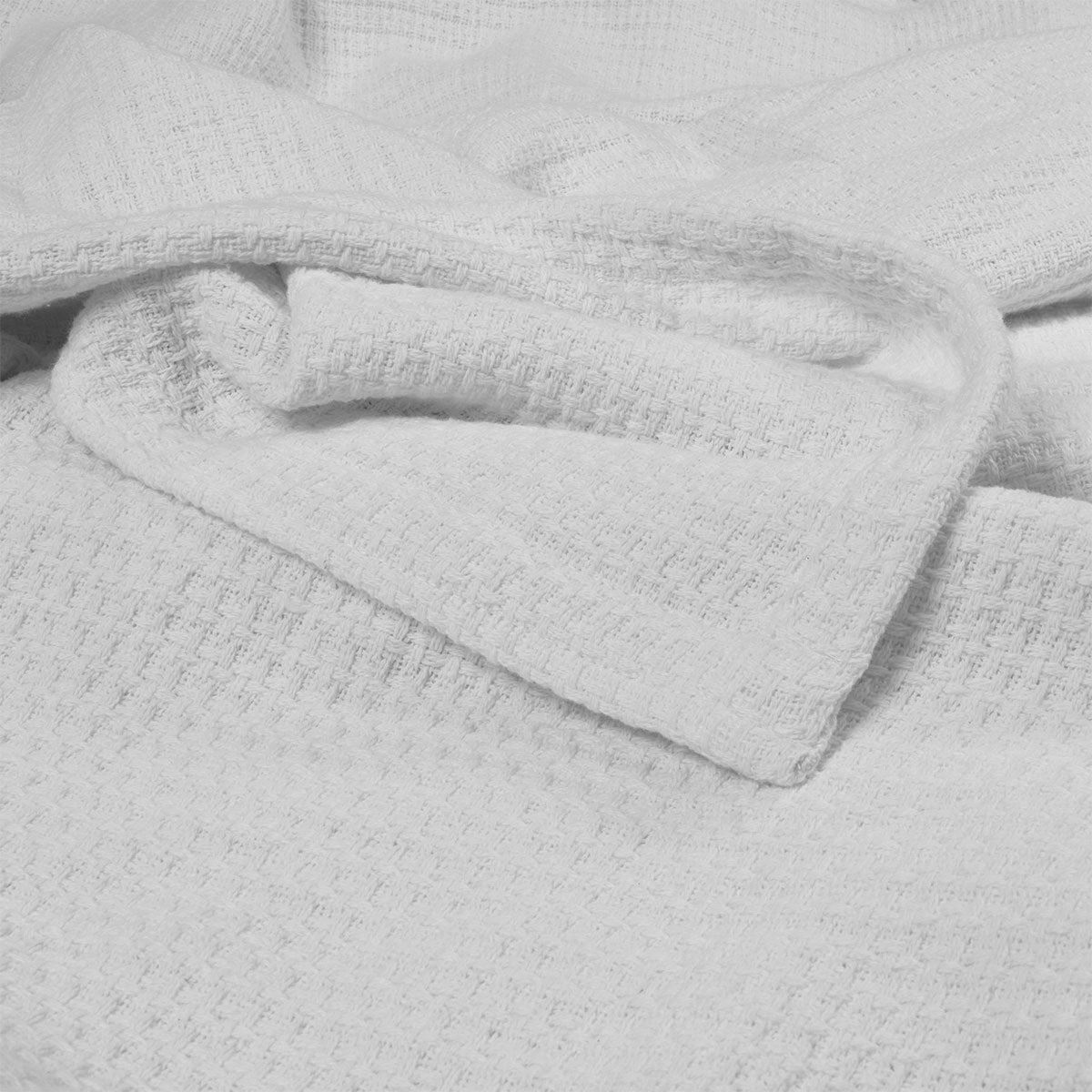 Algodon Sophie Cotton Waffle Blanket Queen 245x240cm White 4