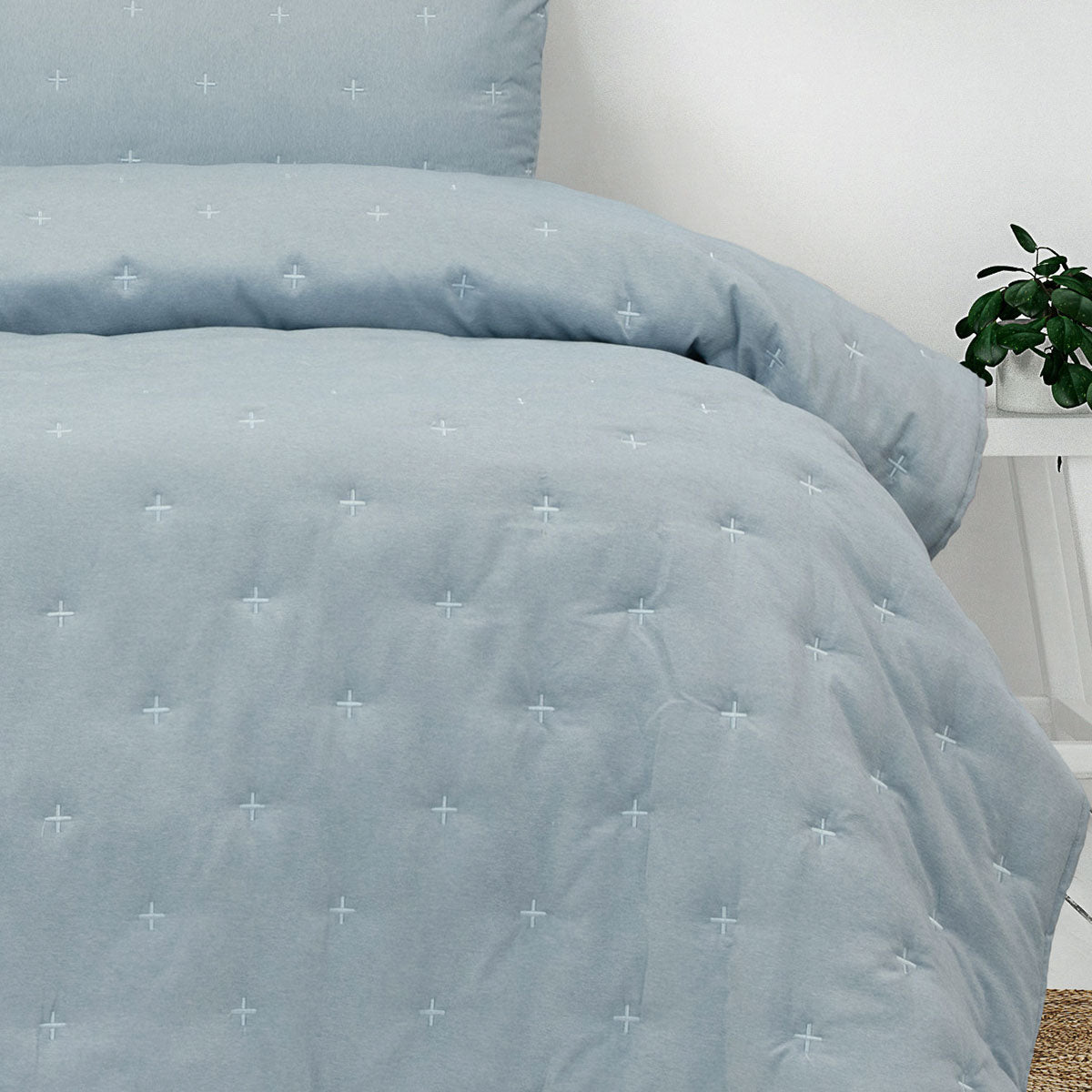 Ardor Saladin Chambray 3 Pcs Embroidered Comforter Set Queen/King 4