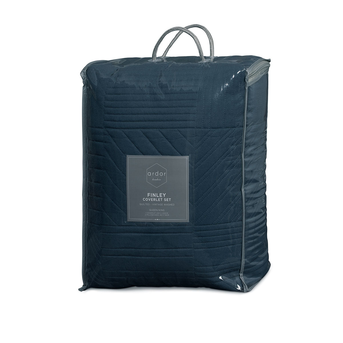 Ardor Finley Navy 3 Pcs Quilted Coverlet Set Queen/King 5