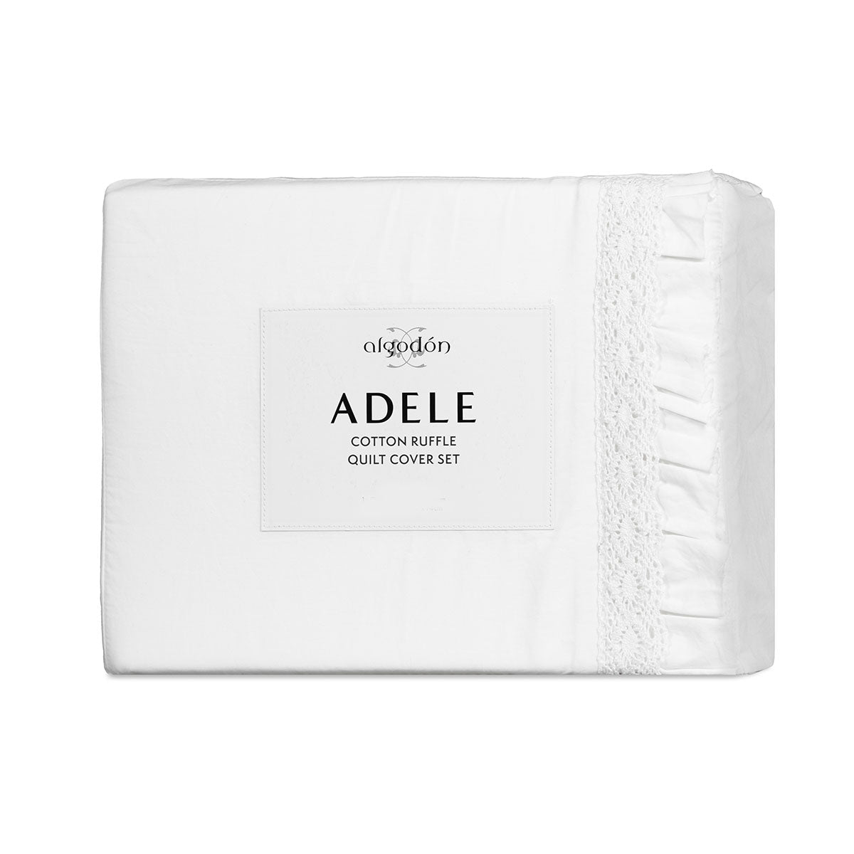 Algodon Adele White Cotton Ruffle Quilt Cover Set King 5