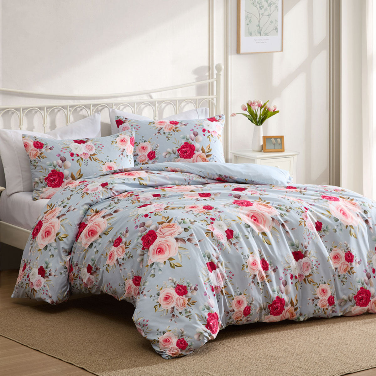 Ardor Amelie Multi Floral Printed Quilt Cover Set Queen 3