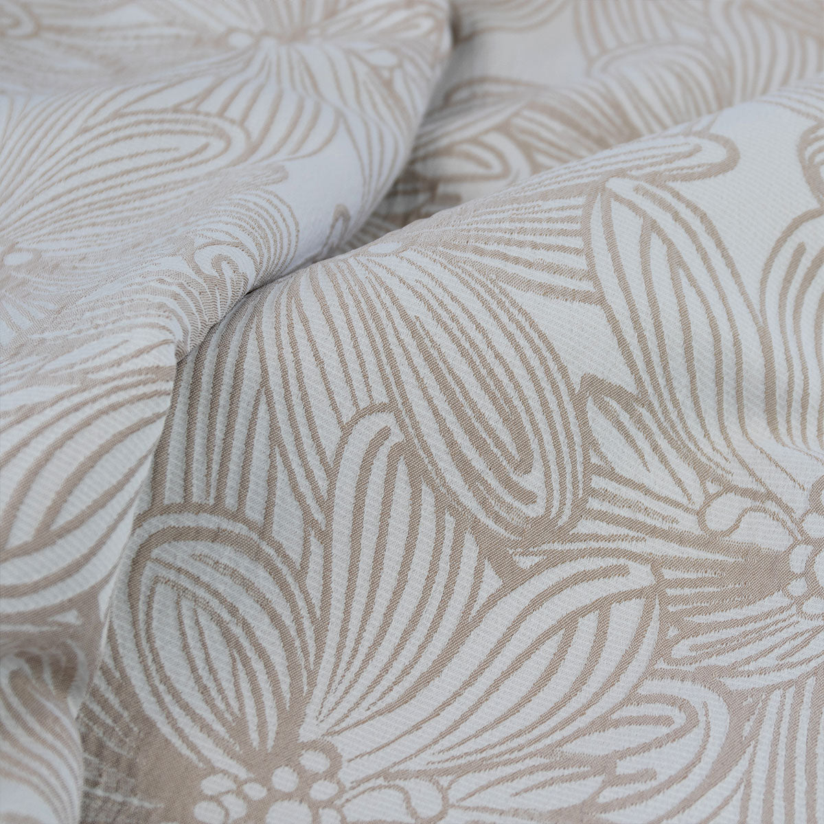 Ardor Avena Almond Textured Floral Jacquard Quilt Cover Set Queen 4