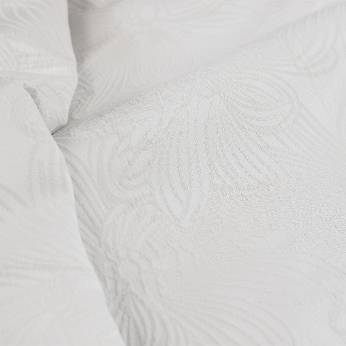 Ardor Avena White Textured Floral Jacquard Quilt Cover Set King 4