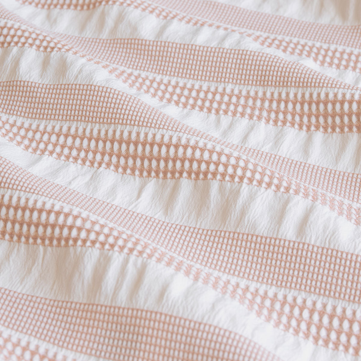 Ardor Cove Rose Dust (Similar to Peach color) Seersucker Waffle Quilt Cover Set Queen 3