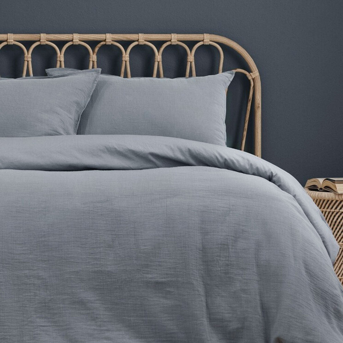 Ardor Earth Grey Cotton Gauze Quilt Cover Set King 3