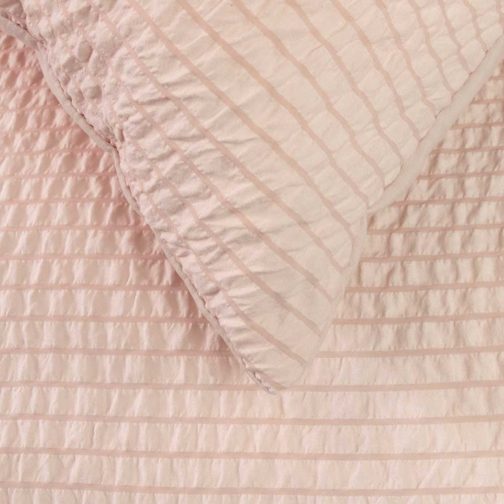 Ardor Ingrid Blush Seersucker Stripe Quilt Cover Set Single 4