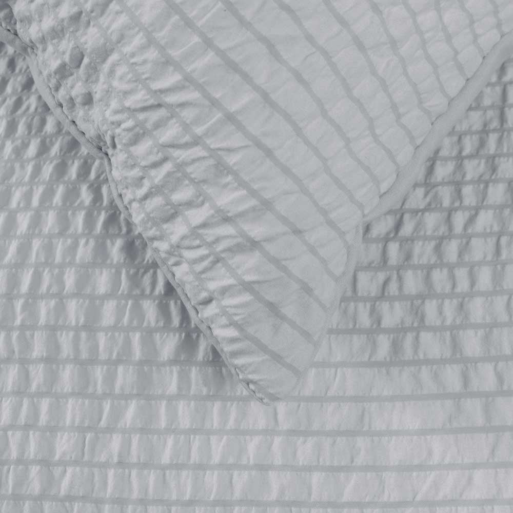 Ardor Ingrid Silver Seersucker Stripe Quilt Cover Set Double 4