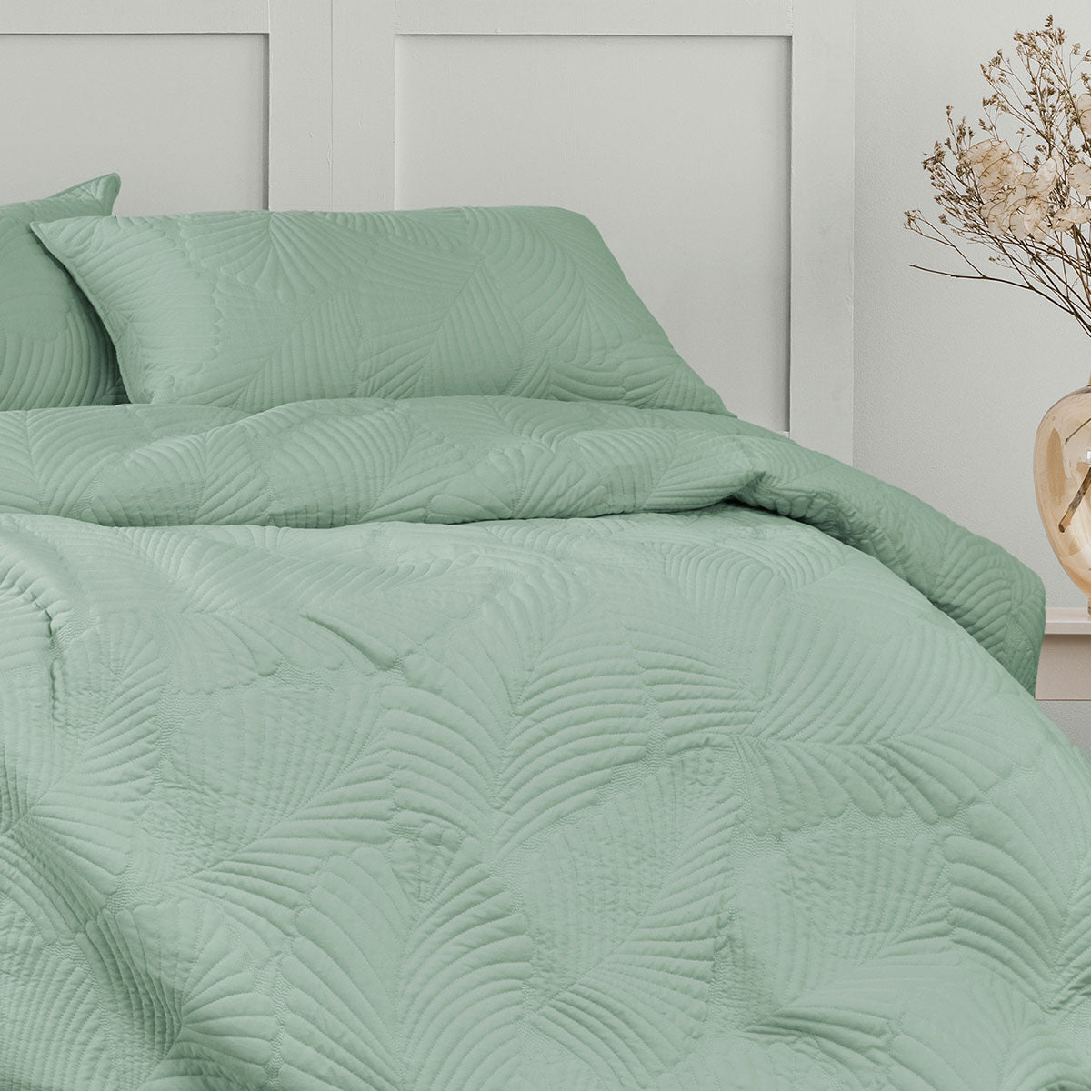 Ardor Molly Palm Green Quilted Quilt Cover Set King 3