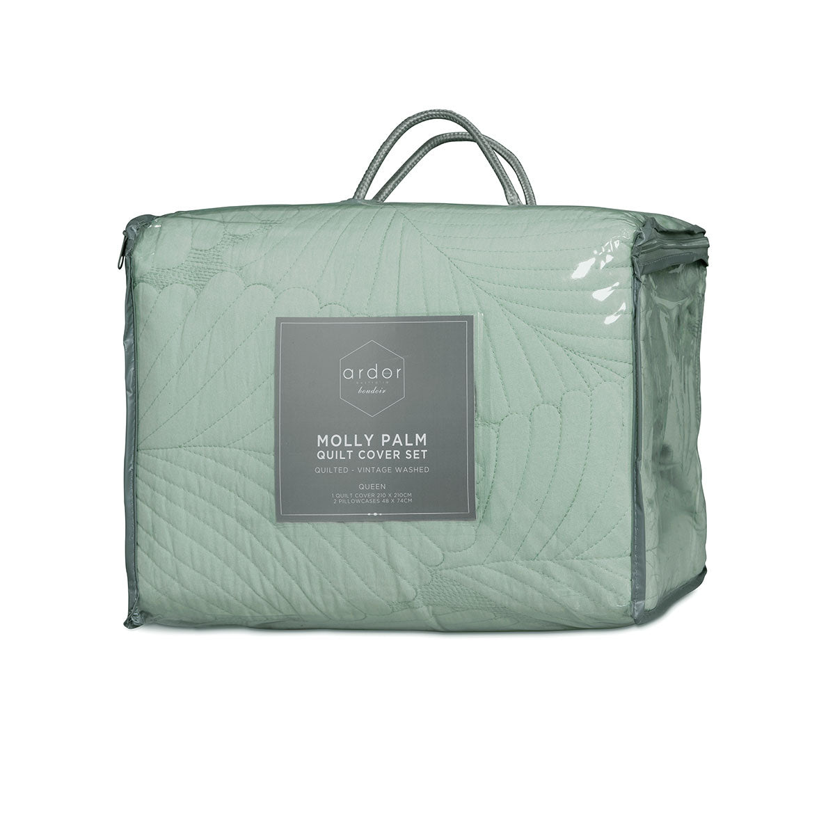 Ardor Molly Palm Green Quilted Quilt Cover Set King 5