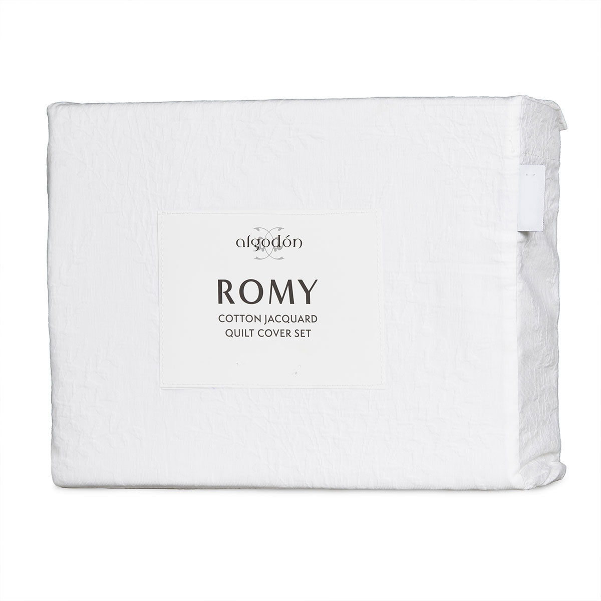 Algodon Romy White Cotton Jacquard Quilt Cover Set King 5