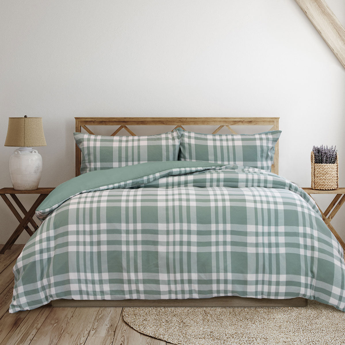 Ardor Ronan Green Plaid Jacquard Quilt Cover Set Queen