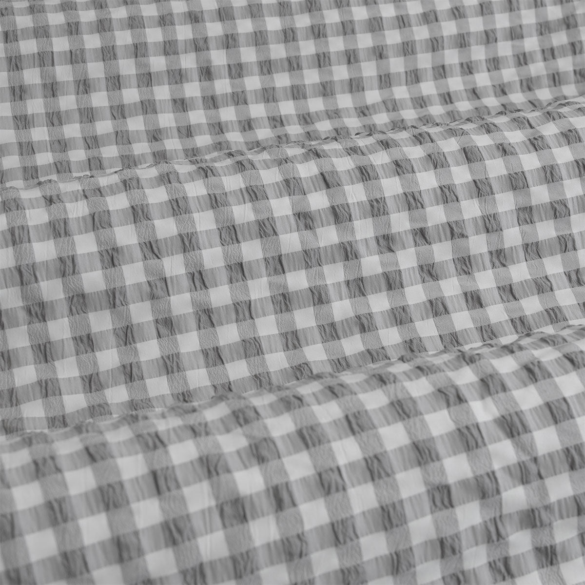 Ardor Rowe Grey Textured Seersucker Quilt Cover Set Queen 4