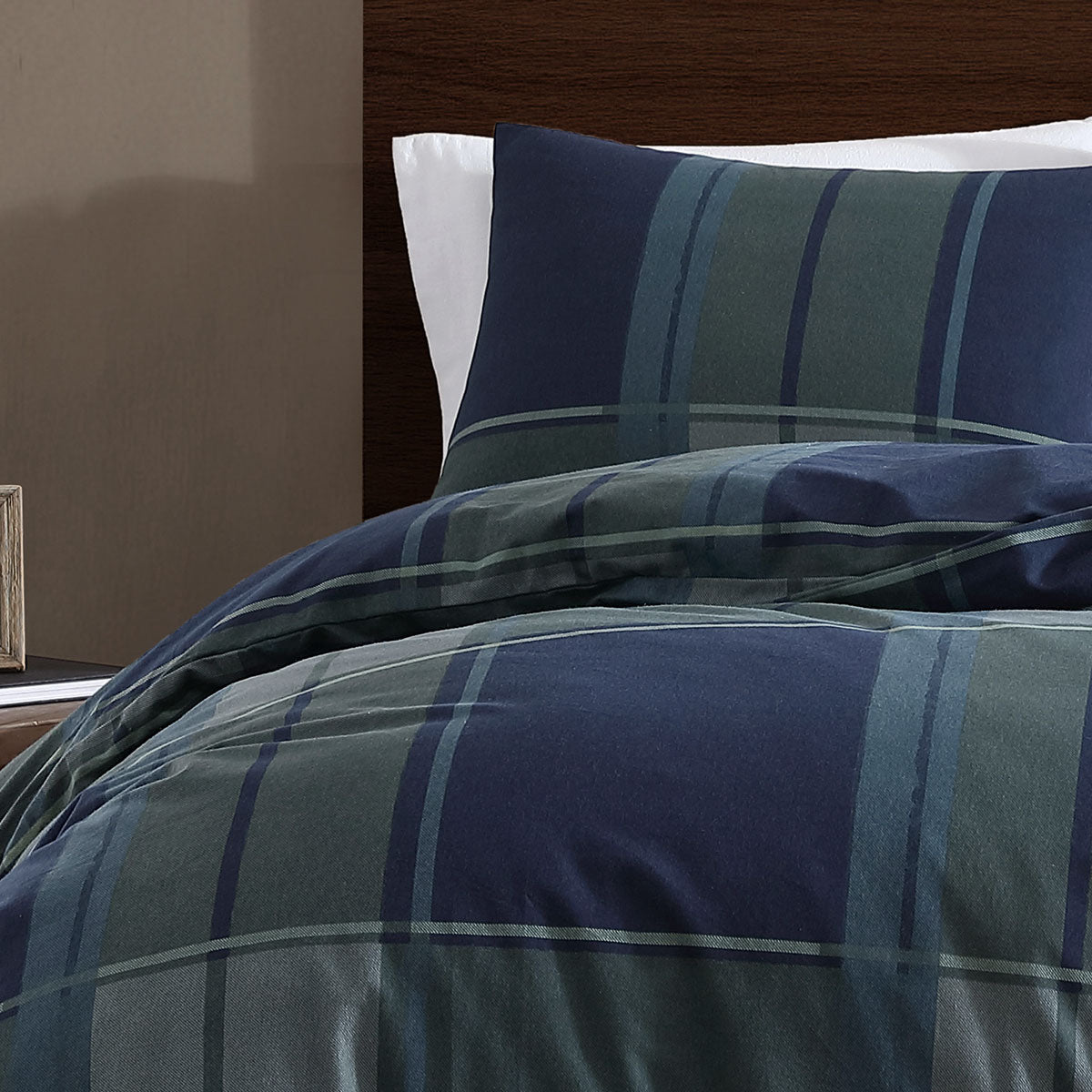 Ardor Sommers Dark Khaki Cotton Flannelette Quilt Cover Set Queen 4