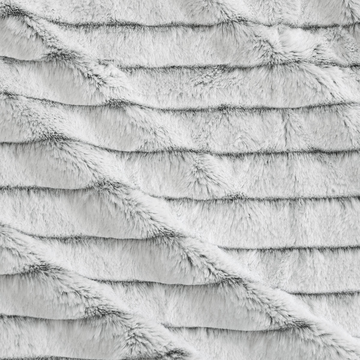 Ardor Striped Faux Fur Grey Super Soft Quilt Cover Set Queen 3